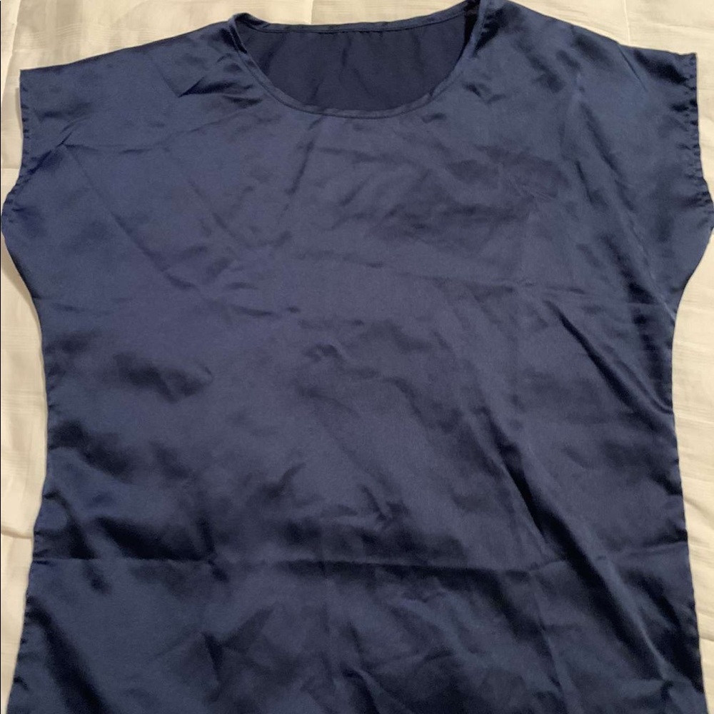 Navy Blue Silk Shirt
